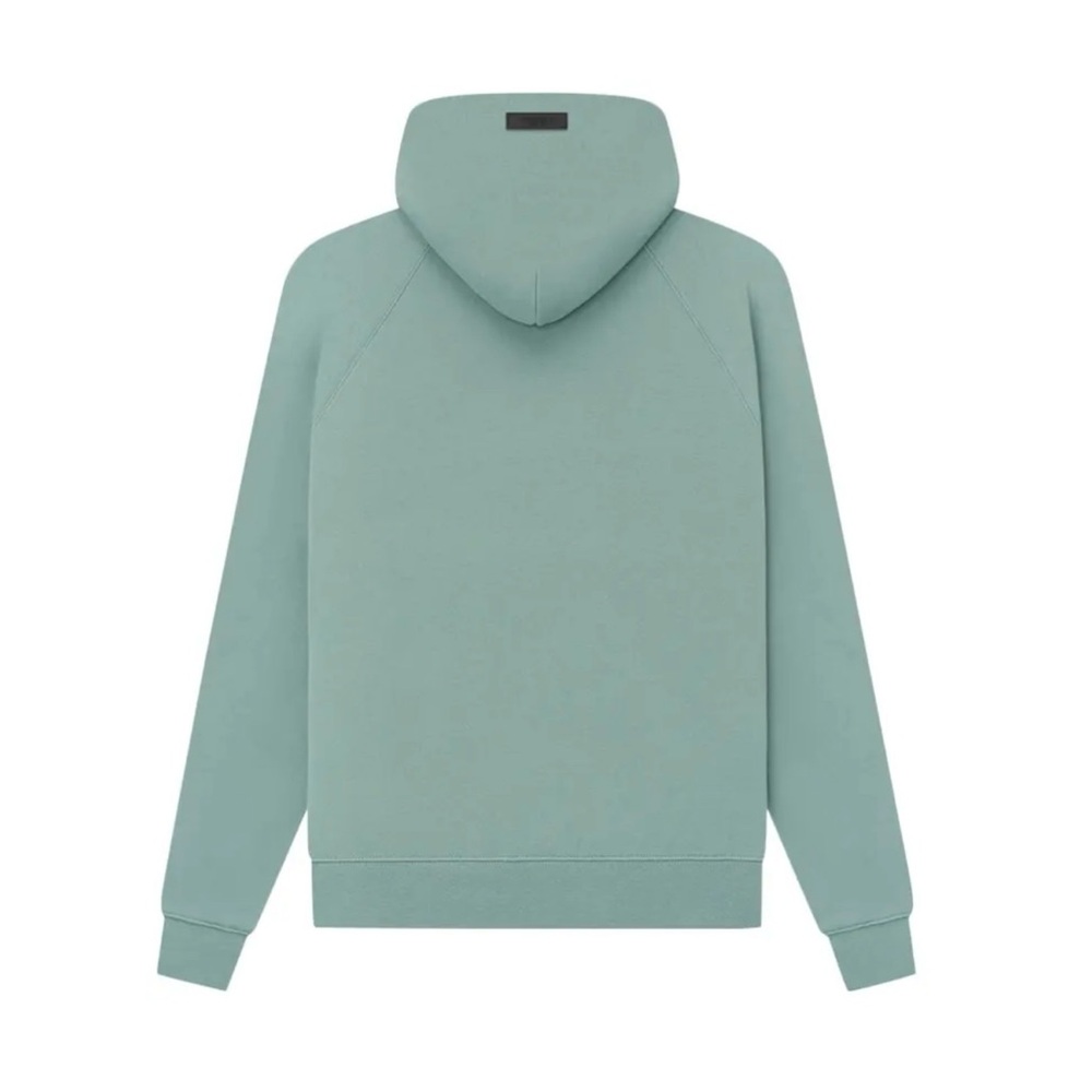 ๐๐ฝ FEAR OF GOD Essentials Green Pullover Hoodie with Rubber Logo - Picture 3 of 10